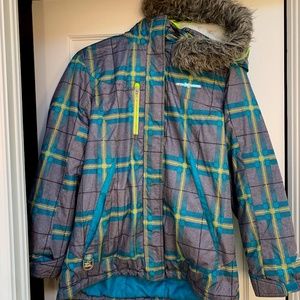 Zero Exposure Ski Coat in grey/teal.  Youth size 16 but fits up to teen medium